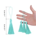 thumbnail image 2 of Uxcell 45Pcs Mini Silky Bookmark Tassels, Handmade Soft Floss Craft Tassels with Cord Loop, Lake Green, 2 of 6