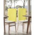 thumbnail image 4 of nqOlkjepod Yellow Striped Chair Covers Set of 6, Decorative Chair Back Cover, Modern Farmhouse Yellow White Stripes Dining Room Chair Slipcovers Removable Chair Protectors Covers for Party Banquet, 4 of 7