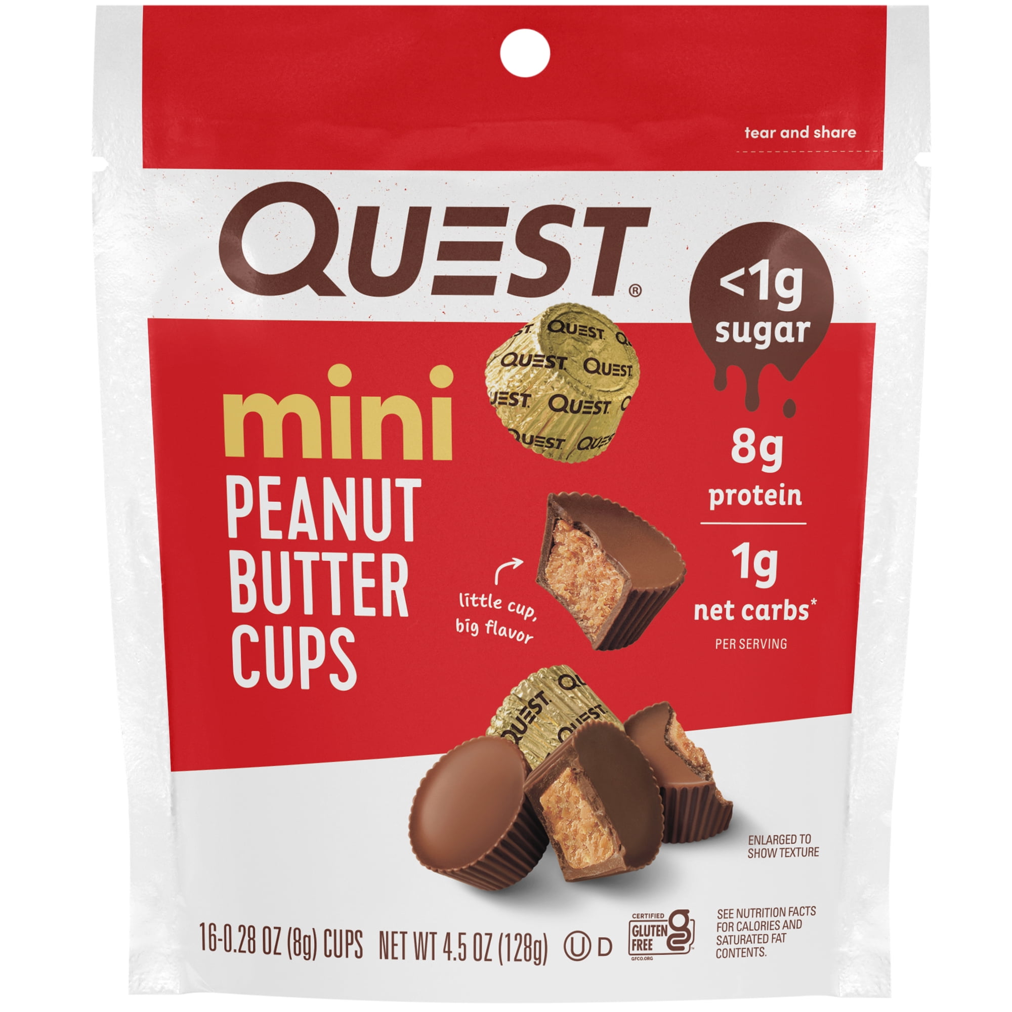 Quest Mini Peanut Butter Cups, Low Carb, High Protein, 16 Count