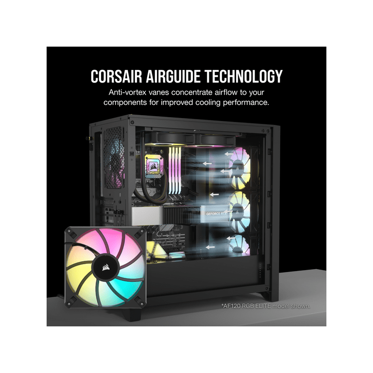 CORSAIR AF140 RGB ELITE 2個入り iCUE AF140 RGB ELITE 140mm PWM Dual Fan Kit