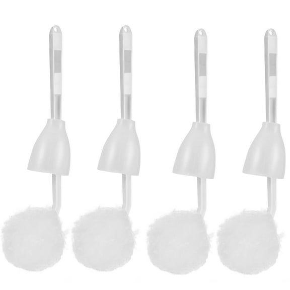 4 Pcs Toilet Bowl Brush,Bexikou Soft Swab Toilet Brush with Long Handle,Toilet Scrubber Cleaning Brush,Toilet Bowl Mop for Home Washroom Bathroom Accessories(White）