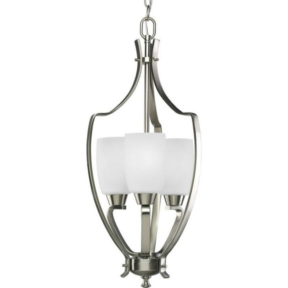 Progress Lighting Wisten Collection 3-Light Foyer Brushed Nickel Pendant with Tapered Glass Shades