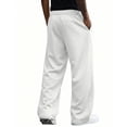 thumbnail image 3 of Men's Baggy Sweatpants Wide Leg Barrel Sweat Pants Drawstring Elastic Waist Loose Fit Slacks with Pockets, XL, 3 of 5