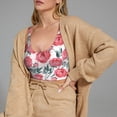 thumbnail image 7 of Bixox Women's Rose Flowers Pattern Fitness Navel Tank Top U-Back Yoga Tank Top Sweatshirt Sports Bra, 7 of 7