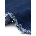 thumbnail image 4 of INSPIRE CHIC Women's Jacket Cropped Jean Fringe Long Sleeve Frayed Hem Tassel Trim Denim Jacket L Dark Blue, 4 of 4