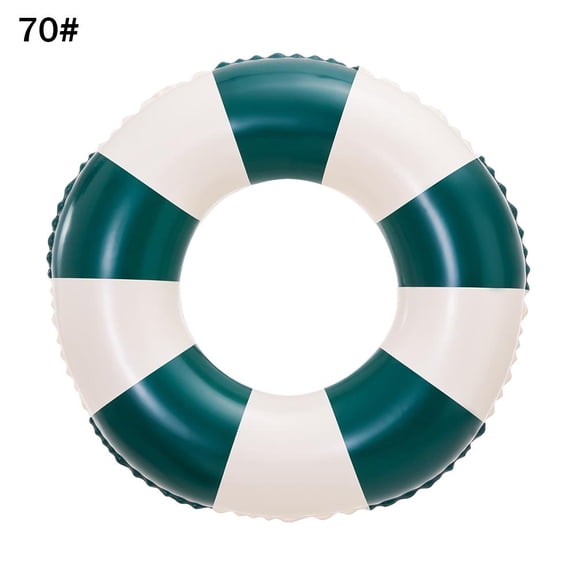 1 Pc 20 Inch Inflatable Swim Ring Classic Striped Design Swimming Pool Tubes for Summer Beach Party