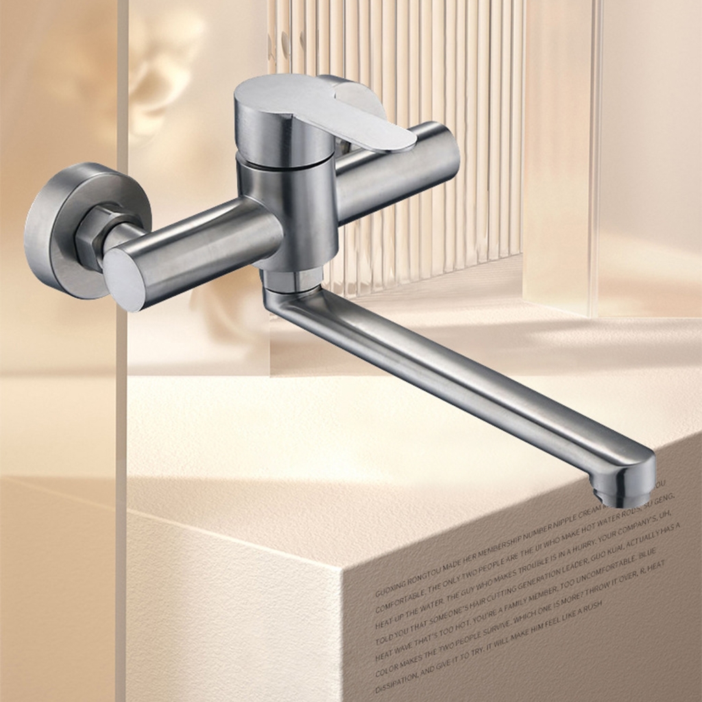 Wall Mounted Kitchen Faucet Long Spouts Mixers Tap Rotatable Basins Sink Water Faucet Single Handle Water Tap