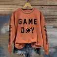 thumbnail image 2 of ADSSDQ Game Day Sweatshirt for Women Football Grapic Long Sleeve Crewneck Shirts Oversized Football Season Pullover Tops Ball Fan Gift Orange 2XL, 2 of 4