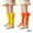 Orange + Bright Yellow, variant on Godderr 2 Pairs Kids Toddler Girls Candy Color Knee High Socks Baby Cotton Princess Socks Cute Bowknot Mid-Calf Socks