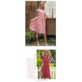 thumbnail image 4 of EASYBRA Women Polka Dot Midi Dress Short Sleeve A Line Casual Elegant Summer Dress, 4 of 5