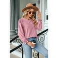 thumbnail image 5 of Womens Long Puff Sleeve Shirts Casual Tops Dressy Blouses Tunic Fall Fashion 2025 Trendy Loose Outfits Pink S, 5 of 8