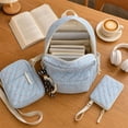 thumbnail image 6 of Lumtrix Cute Bow Backpack 3-Piece Set, Coquette Backpack Set Aesthetic Daypack Bow Rucksack Set With Lunch Box Pencil Case Blue, 6 of 8