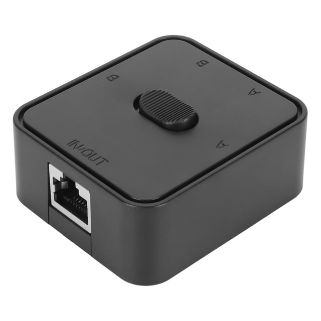 Interrupteur Sélecteur Répartiteur RJ45, Interrupteur Extensible RJ45 8 Broches Prise Standard 2 Ports Gigabit 10 100 1000Mbps 2 en 1 Compact pour Cat5