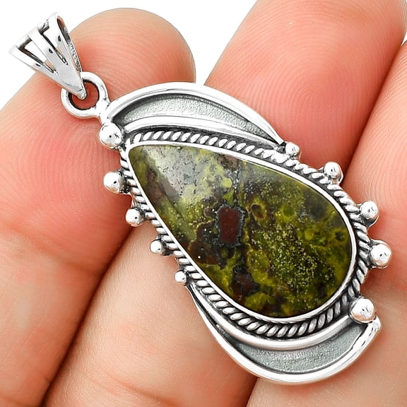 Dragon Blood Stone - South Africa 925 Sterling Silver Pendant Jewelry P-1012 SDP126823