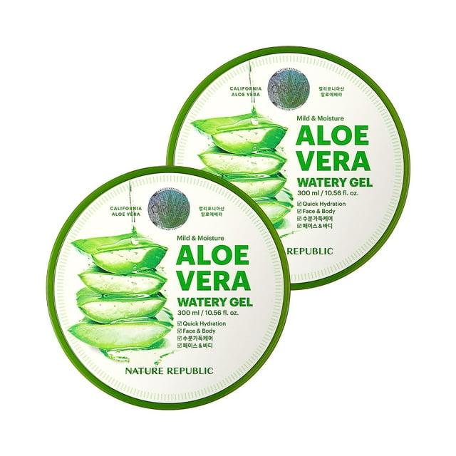 Gel Nature Republic, SUAVE E HIDRATANTE CON ALOE VERA ACUOSO (2 x 250 ml)