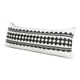 thumbnail image 5 of Laddha Home Designs Handwoven Geometric Diamond Lumbar Pillow Cover - 36" - White and Black, 5 of 8
