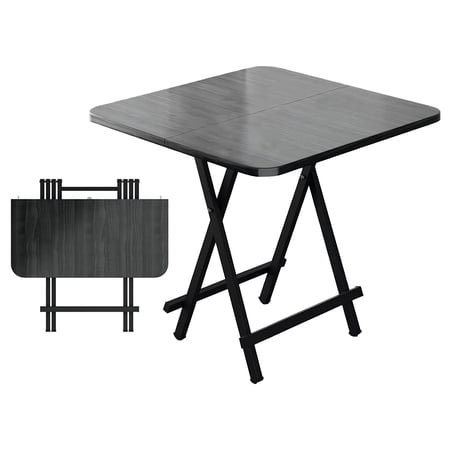 SUGIFT Square Folding Table Portable Indoor Outdoor Picnic Party Dining Camp Tables  Black
