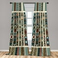 thumbnail image 3 of Ambesonne Bohemian Curtains 2 Panel Set, Modern Ethnic Themed Art, Pair of - 28" x 95", Petrol Blue Paprika and Ivory, 3 of 4