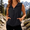 thumbnail image 2 of Qicasul Womens Hooded Breathable Vest Lightweight Outdoor Sleeveless Jacket UV Protection Summer Travel,Black,SIZE:XL, 2 of 6