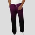 thumbnail image 2 of KeShDi Sweat Pants for Men Wide Leg Pants Men Men Print Fashion Casual with Pockets Elastic Waist Long Pants Sweatpants Trousers Purple L, 2 of 5