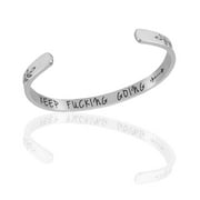 Engraved Inspirational Stainless Steel Cuff Bracelets Personalized Gift for Mom, Teens, and more