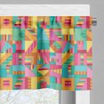 thumbnail image 5 of Ambesonne Coral Valance & Curtain, Geometric Motifs Abstract, 55"x36", Dark Pink Seafoam and Orange, 5 of 7