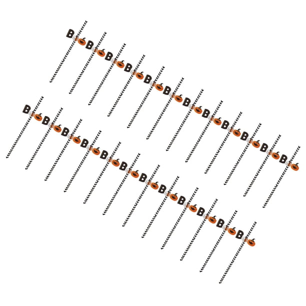 24 pajitas de papel de Halloween/pajitas desechables/ para beber pajitas para fiestas suministros festival carnaval familia Carta