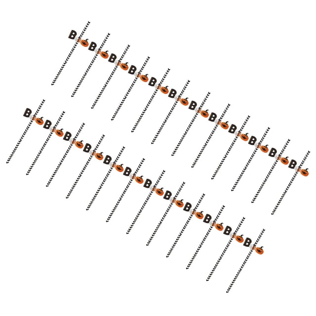 24 pajitas de papel de Halloween, pajitas para beber, novedad, interesantes decoraciones coloridas de 7,68 pulgadas, pajitas desechables para regalos Carta