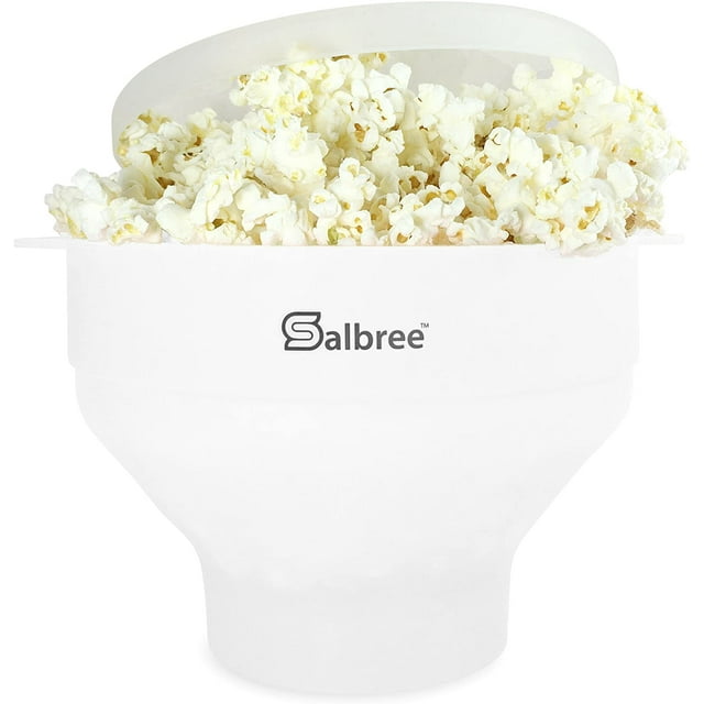 Original Salbree Microwave Popcorn Popper, Silicone Popcorn Maker, Collapsible Bowl - The Most Colors Available (White)\u2026