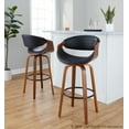 thumbnail image 3 of LumiSource Black Metal, Walnut Wood, Black PU Symphony 30" Fixed-Height Barstool - Set of 2, 3 of 6