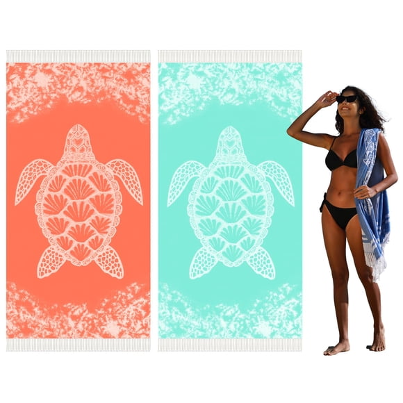 Toalla de Playa Widdonen de Algodón Absorbente y de Secado Rápido 90x200 cm Paquete de 2