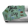 thumbnail image 3 of RV Soft Flannel Fleece Throw Blanket, Road Trip Calligraphy with a Map with Points of Interests and Sightseeings, Cozy Plush for Indoor and Outdoor Use, 50" x 60", Multicolor, by Ambesonne, 3 of 6