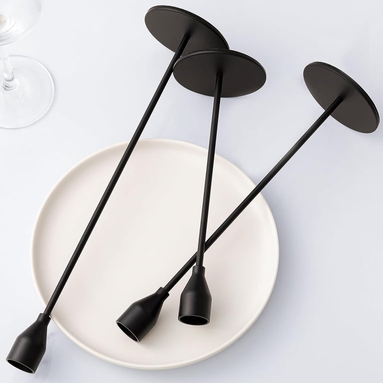 HBlife Matte Black Taper Candlestick Holders, Set of 3 photo 5
