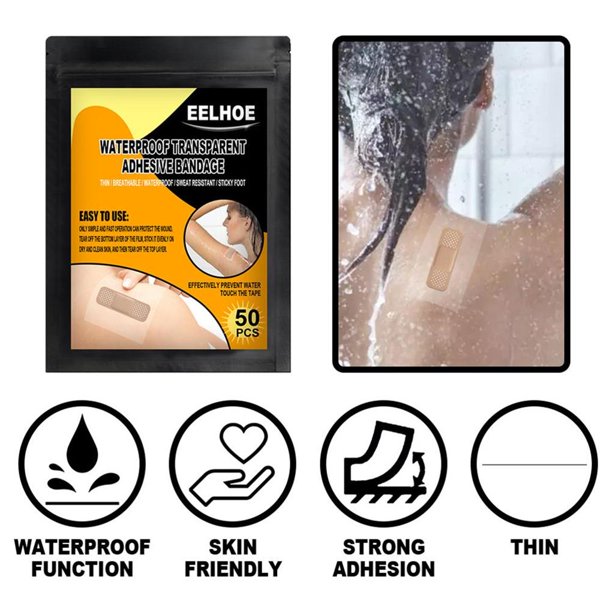 Vogacara Cinta transparente impermeable Película de PU Cinta adhesiva de yeso Cinta de fijación para apósitos para heridas Protección de la piel No.2 Vogacara CE007854-02