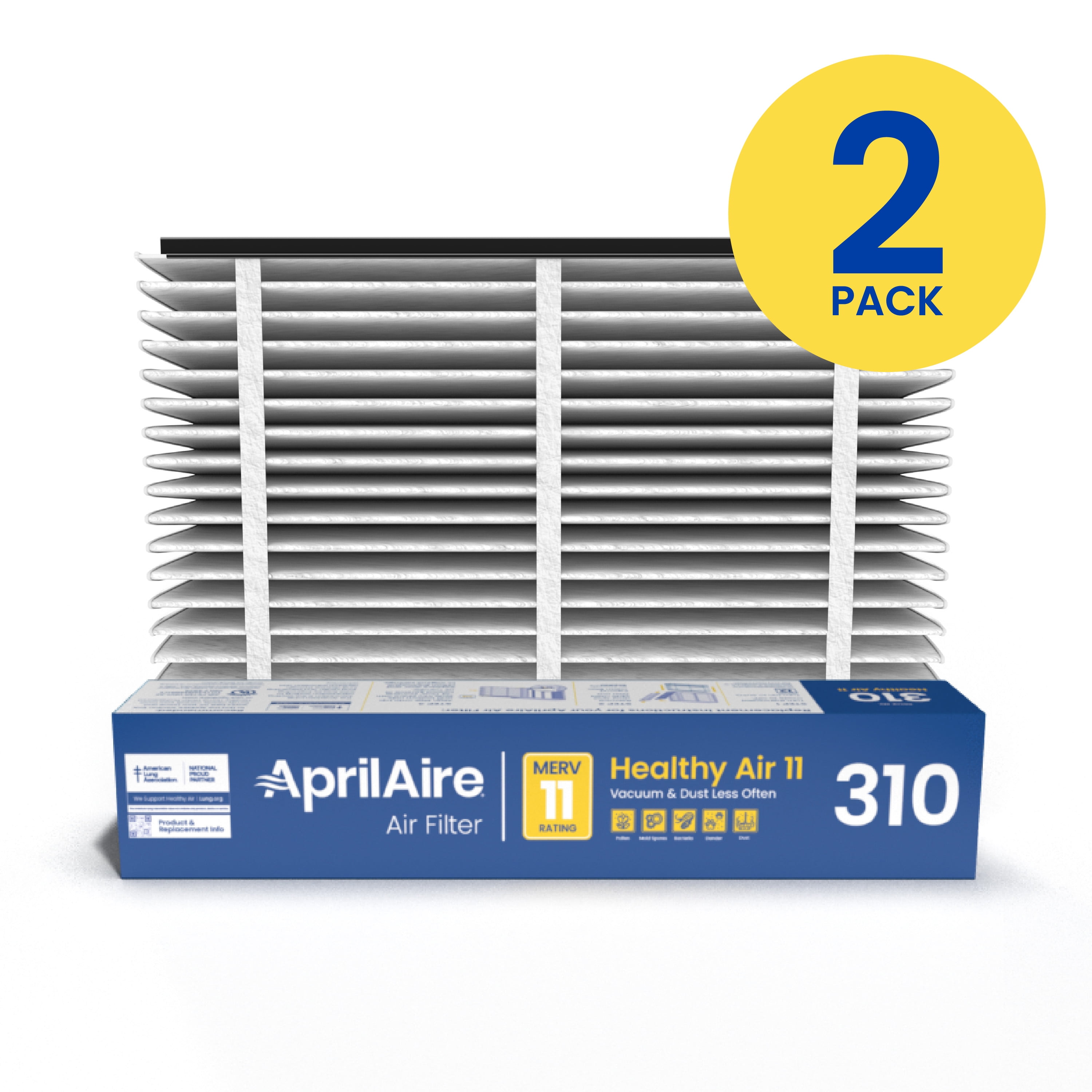 AprilAire 310 Replacement Filter for AprilAire Whole-House Air Purifiers - MERV 11 Clean Air Furnace Filter (Pack of 2)