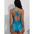 thumbnail image 3 of Alove Womens One-piece Sports Swimsuit Printed Abdominal Slim-fit Swimwear S-XL, 3 of 5
