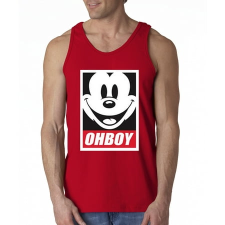 New Way 416 - Men's Tank-Top Oh Boy Mickey Mouse Face Anonymous