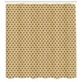 thumbnail image 3 of Retro Shower Curtain, Nostalgic Geometric Pattern with Clusters of Dots Around Star Shapes in Repeat, Fabric Bathroom Set with Hooks, 69W X 84L Inches Extra Long, Beige and Brown, by Ambesonne, 3 of 3