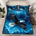 thumbnail image 2 of Homewish Wildlife Eagle 4pcs Bed Sheets For Teens Boys Girls,Retro Exotic Style King Sheets,Abstract Lightning Super Cozy Sheet Set,Breathable Home Decor, 2 of 7