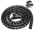 thumbnail image 3 of 1\.5/2m Flexible Spiral Cable Organizer Storage Pipe Cord Management Cable Winder Desk Tidy Cable Accessories Black 16mm*1.5m+clip 16mm, 3 of 9