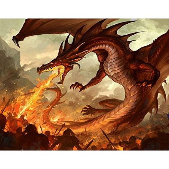 Fire Breathing Dragon Edible Icing Image (1/4 Sheet)