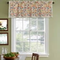 thumbnail image 3 of 2 Pack Boho Beige Flowers Valances for Windows Bedroom Living Room Window Treatments, Spring Abstract Watercolor Floral Leaf Rod Pocket Valance Drapes Short Kitchen Curtains Over Sink 42"x18", 3 of 8