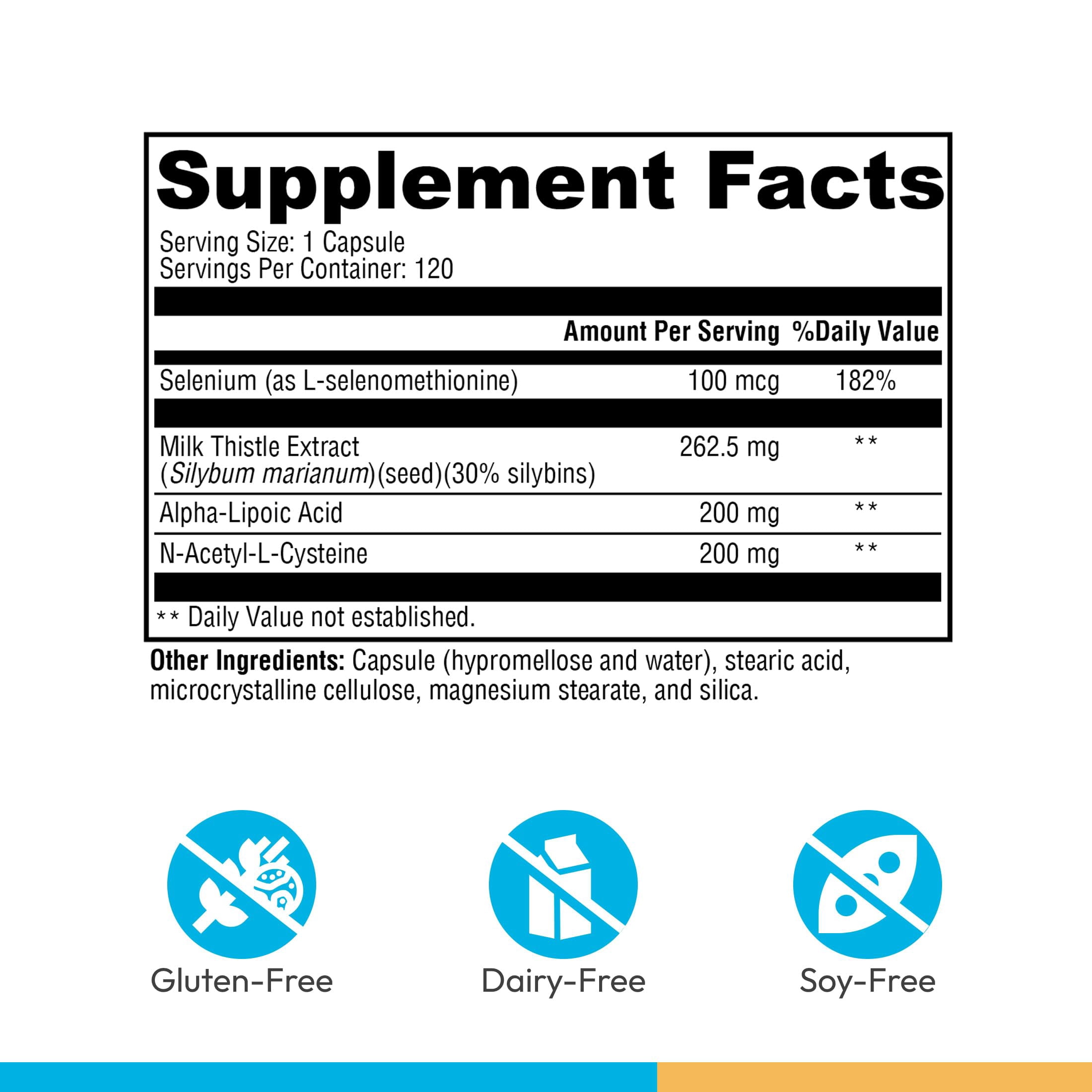 XYMOGEN Liver Protect Liver Health and Antioxidant Support Supplement Milk Thistle, Alpha Lipoic Acid, NAC and Selenium Gluten Free and Vegetarian 120 Capsules
