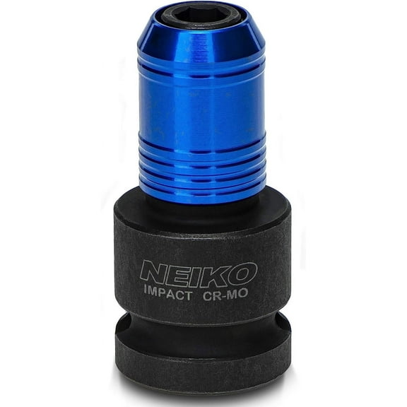 Neiko 30275A Impact Wrench Adapter for Ratchet-Wrench Drivers, 1/2-Inch-Drive Female to 1/4-Inch Hex Converter, Quick-Change Chuck, CrMo Steel
