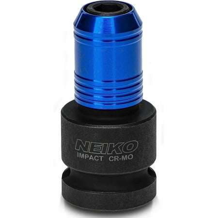 Neiko 30275A Impact Wrench Adapter for Ratchet-Wrench Drivers, 1/2-Inch-Drive Female to 1/4-Inch Hex Converter, Quick-Change Chuck, CrMo Steel