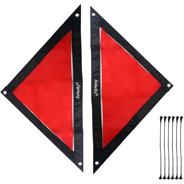 Shooting Target for Lacrosse Hockey - 1/2 Pieces Triangular Shooting Targets for Lacrosse Goal, Sports Accessories for Precision Shooting Practice in Lacrosse, Red (2)