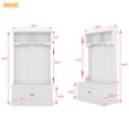 thumbnail image 3 of Hall Tree with Storage Shoe Bench,4-in-1 Design Coat Racks with 4 Hooks,Entryway Bench for Living Room,Entryway and Hallway,White, 3 of 7