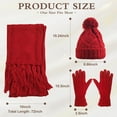 thumbnail image 5 of Hat Gloves Scarf Set Women Winter Knit Beanie Hat+Touchscreen Gloves+Long Scarve 3 in 1 Set Gift for Women Girls three-piece set, 5 of 9