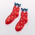 thumbnail image 1 of Chaussons Chaussettes Rouges Imprimés Amusants Colorés Festifs Genouillères Confortables pour Femmes Design de Noël Fantaisie Doux, 1 of 3