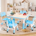 thumbnail image 2 of Mesa Moderna para Niños y Juego de 4 Sillas, Mesa Ajustable de 31.5" con Patas Antideslizantes y Escritorio con Diseño de Grafiti, Juego para Preescolar, 2 of 8